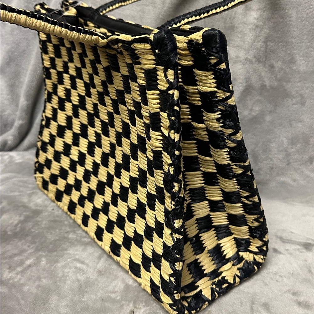 Tory Burch Ella Small Crochet Checkered Tote Bag - Picture 7 of 8